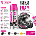 Flamingo Multipurpose Helmet Disinfecting Foam Cleaner for Motorcycle Helmet Interior Deep Cleaning Odor Remover Quick Dry Antibacterial Fresh Fragrance 450ml. 