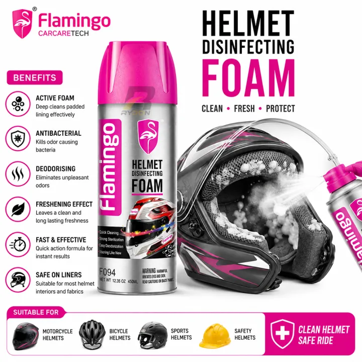 Flamingo%20Multipurpose%20Helmet%20Disinfecting%20Foam%20Cleaner%20for%20Motorcycle%20Helmet%20Interior%20Deep%20Cleaning%20Odor%20Remover%20Quick%20Dry%20Antibacterial%20Fresh%20Fragrance%20450ml%20-%20Image%202