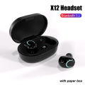 Tinzzi TWS X12 Wireless Bluetooth Earbuds Sport In-ear Earphones HiFi Sound Music Headphones Handfree Call Headsets with Charging Case. 