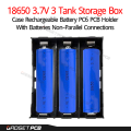 18650 3.7V 3 Tank Storage Box Case Rechargeable Battery PC6 PCB Holder 3S Three Cell Casing With 18650 Batteries Non-Parallel Connections. 