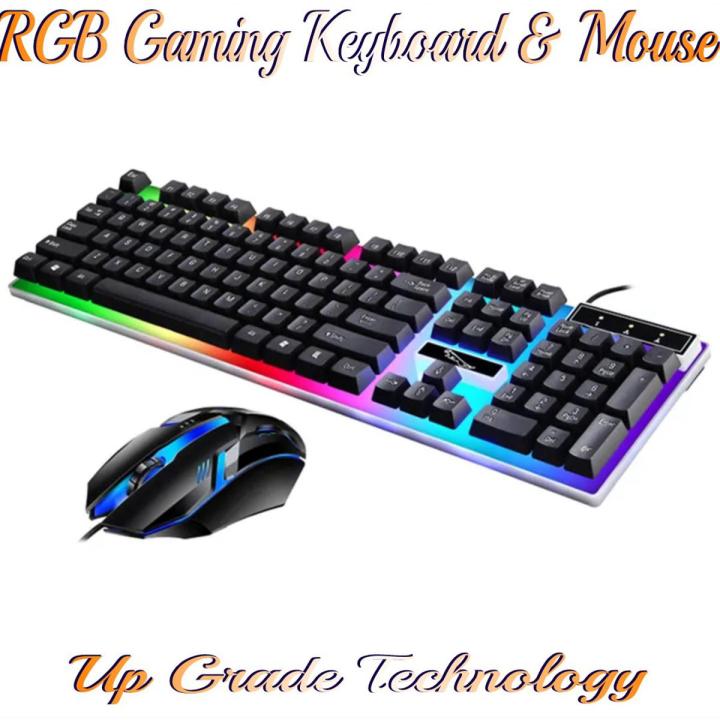 G21B Keyboard Wired USB Gaming Mouse Flexible Polychromatic LED Lights Computer Mechanical Feel Backlit