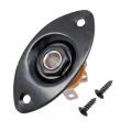 Oval Indented Guitar Jack Plate & Socket Black , 1 Pack. 