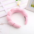 【In-demand】 Solid Color Cloud Sponge Headband Washing Makeup Shower Skincare Hair Band WEIRUI. 
