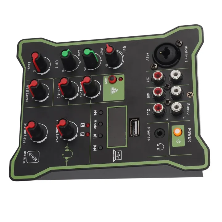 Mini Audio Mixer, Automatically Beautify Voice 5 Channel Audio Mixer for Tablets for Computers