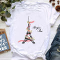 Paris Eifel Tower girl love French bulldog print t shirt Women summer fashion short sleeve tshirt femme cute casual tee shirt. 