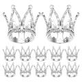 12Piece Crown Cake Topper Mini Baby Crown Queen Crown Small Princess Headpiece Cake Decoration for Baby Shower Decor.