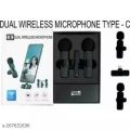 K9 Wireless Dual Microphone Professional Lapel Lavalier Microphone Remove Noise For Type C+Apple. 