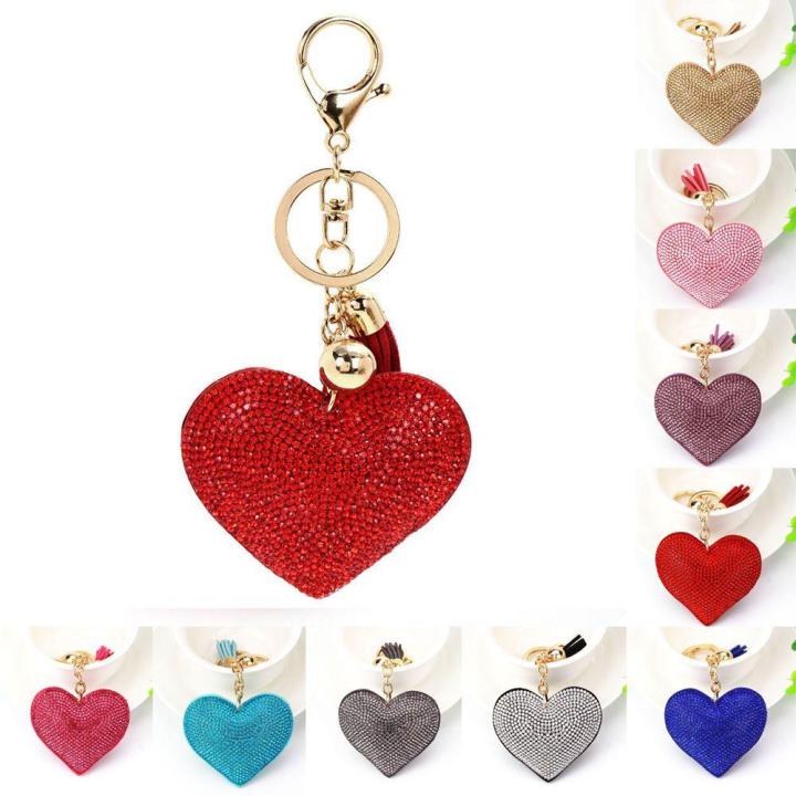 Heart%20Keychain%20Decorative%2014.5cm%20Heart-Shaped%20Keyring%20Pendant%20Alloy%20Sparkling%20%20Keychain%20for%20Accessorizing%20Personalization%20Women's%20Accessory%20Valentine's%20Gift%20Bag%20Decoration%20-%20Image%202