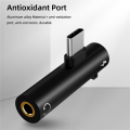 3X 2 In1 Type C Adapter Splitter for to 3.5mm Audio Headphone Charging Jack Earphone AUX Cable Connector-B. 