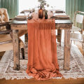 Birthday table runner jan blue napkin arrangement wedding decoration table rusty tablecloth cotton gauze dust flying paper towel gift saint. 