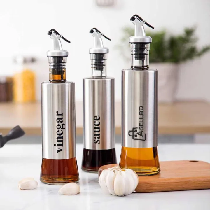 Kitchen Oil Glass Jar 300ml. ( 2.5 × 2.5 × 6.5 Inches ) | Daraz.com.bd