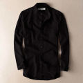Slim Fit Blank Cotton Long Sleeve Shirt For Men.