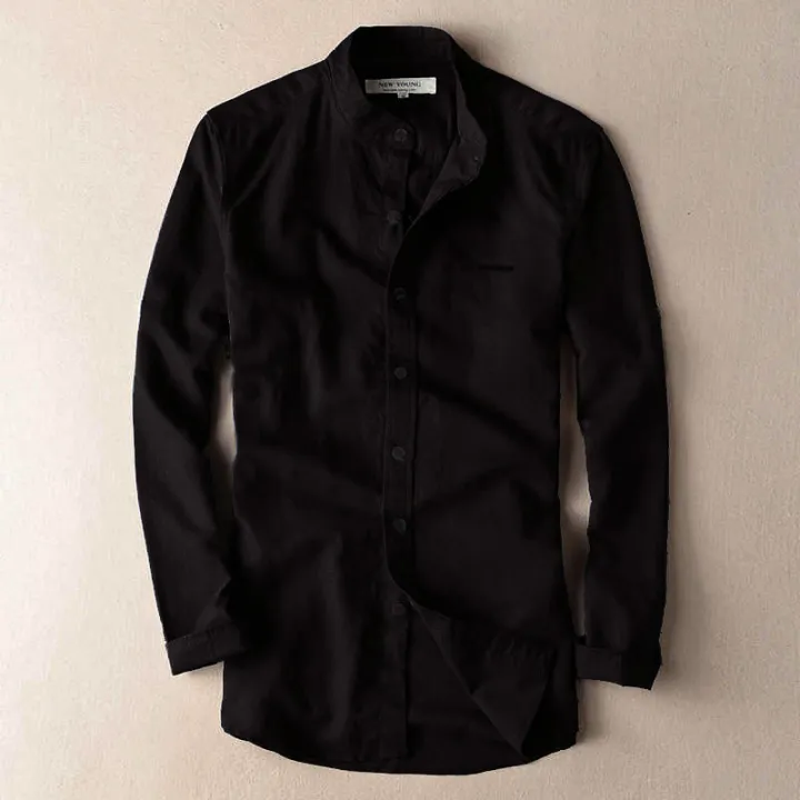 Slim%20Fit%20Blank%20Cotton%20Long%20Sleeve%20Shirt%20For%20Men%20-%20Image%203