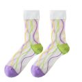 Summer Breathable Ultra Thin Socks Women Transparent Lace Silk Crystal Rose Flower Girls Elastic Socks Female Sox Silk Stockings. 