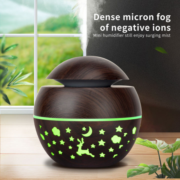 USB Mini Home Mushroom Head Bedroom Air Purifier Desktop Atomization Foreign Trade Wood Grain Aroma Diffuser Humidifier