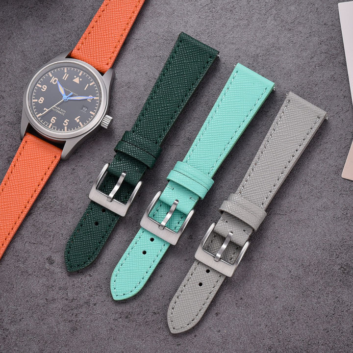 Quality Genuine Calfskin Leather Watch Bands Saffiano Leather