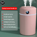 2L Double Spray Air Humidifier With Humidity Display Office Home Anion Essential Oil Diffuser USB Cold Fog Machine. 