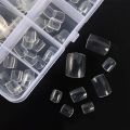 Full Coverage Square False Toenails Natural/Transparent/White Acrylic Nail Tips Nail Art Decorations Manicure Tool 100PCS.