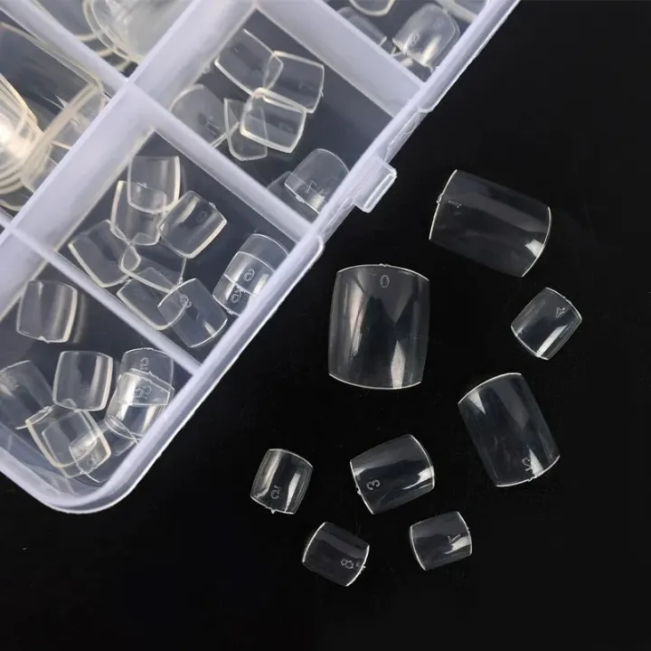Full%20Coverage%20Square%20False%20Toenails%20Natural/Transparent/White%20Acrylic%20Nail%20Tips%20Nail%20Art%20Decorations%20Manicure%20Tool%20100PCS%20-%20Image%203