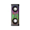 V8 Bluetooth Speaker Transparent Sound Box Colorful Lights Dual Speaker High Power Subwoofer Soundba-black. 