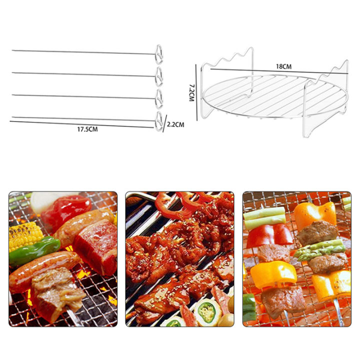 Stainless Steel Airfryers Double Layer Rack Versatile Round Roasting ...