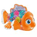 Transparent Gear Fish Toy, Baby Lights Music Light Fish Toy, Newborn Musical Early Educational Toy, Ideal Fish Toy for Floor Play.