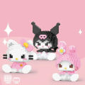 Hello Kitty Building Block Sanrio Anime Figure Kuromi Assembled Toys Decorative Ornament Model My Melody Children's Puzzle Gifts. 