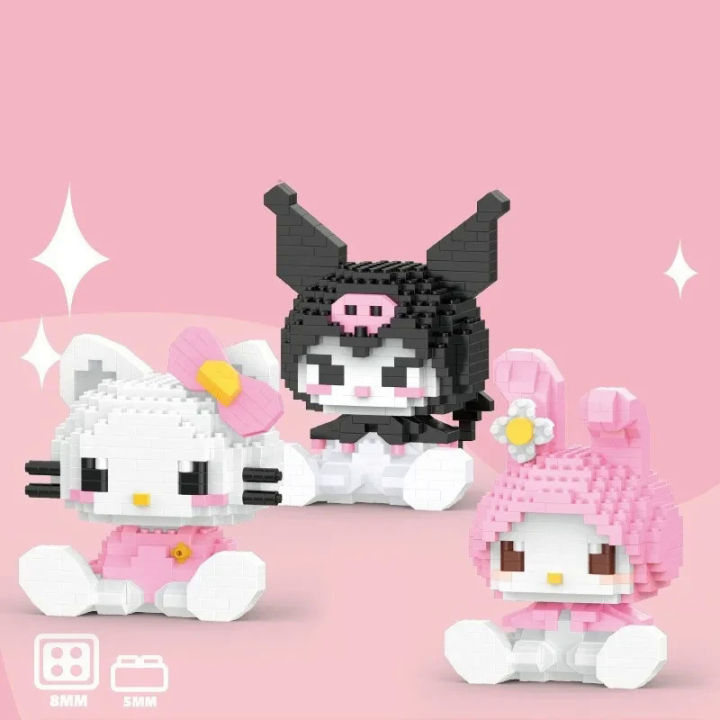 Hello%20Kitty%20Building%20Block%20Sanrio%20Anime%20Figure%20Kuromi%20Assembled%20Toys%20Decorative%20Ornament%20Model%20My%20Melody%20Children's%20Puzzle%20Gifts%20-%20Image%203