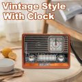 KTF-1647 Bluetooth, AUX, USB, TF Card & FM/AM/SW 8 Band Radio Supported Speaker With Clock & LED Flashlight.