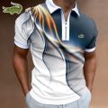 2022 New Golf Polo Shirts For Men Summer Short Sleeve Zipper Lapel Tops Casual Slim Trend Good Quality Tees Hommes Clothing. 
