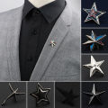 Men's Advanced Chic Star Badges Brooches Pin Suit Shawl Lapel Pins Hat Shirt Collar Brooches on clothes Party Daily Accessory. 
