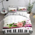 Piano Keys Comforter Cover Rotating Musical Notes Duvet Cover Tie Dye Bedding Set for Kids Boys Girl Music Polyester Quilt Cover. 