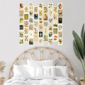 Vintage Aesthetic Wall Collage Kit - 50 Mini Botanical Collage Art Posters (4X6Inch), for Photo Wall.