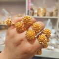 Shajin big flower ring national tide complex flower bloom rich index finger ring gold-plated rich woman ring wholesale. 