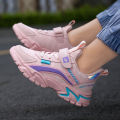 Children Sneakers Casual Shoes for Girls Pink Comfortable Leather Running Sports Kids Girl Flat Breathable Shoes. 
