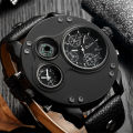 Men Quartz Sports Watch Multifunction Dual ime Zones Compass Wrist Watch.