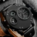 Men Quartz Sports Watch Multifunction Dual ime Zones Compass Wrist Watch. 
