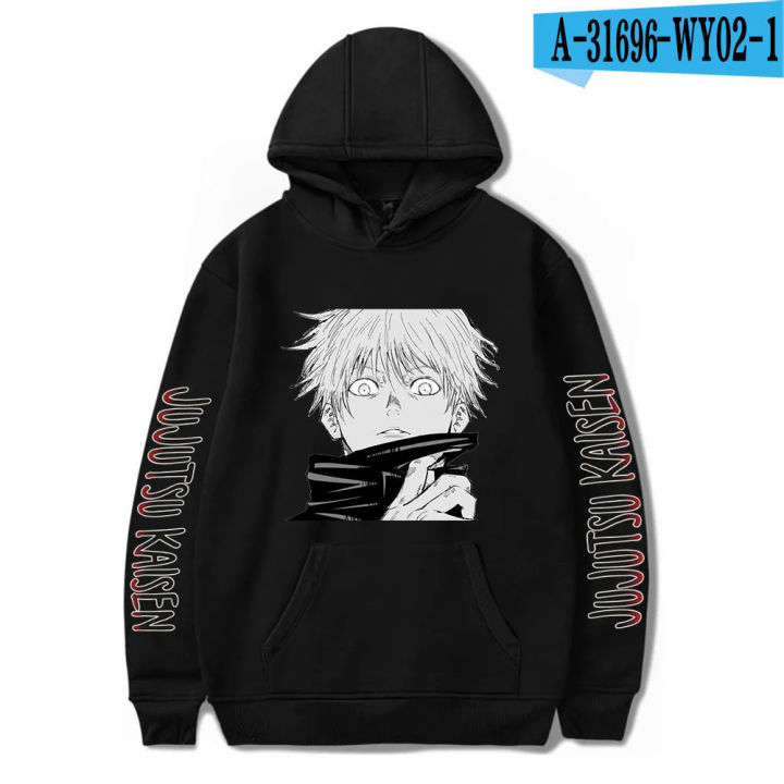 Funny Gojo Satoru hoodies jujutsu Kaisen anime print warm mens sweatshirts oversized male clothes casual fashion man sweatshirt