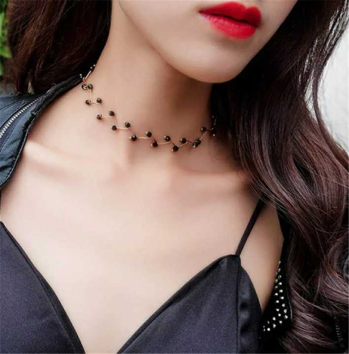 Clavicle Chain Simple Versatile Folding Line Full Neckband Necklace For Women (Color Guaranteed)