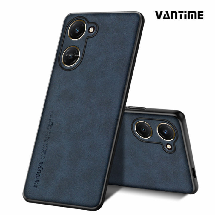 Vantime for vivo Y03 / Y03t / Y18 / Y18s / Y28s 4G 5G Case PU Leather Slim Matte Hard Back Cover