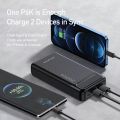 Awei P6K 20000mAh Powerbank 2.1A Fast Charging Dual USB Port Micro USB and Type C Input Portable Power Bank.
