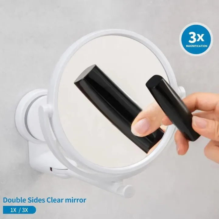 360%C2%B0%20Swivel%20Folding%20Cosmetic%20Mirror%20No%20Punch%20Magnifying%20Mirror%20Bathroom%20Mirror%20Wall%20Mounted%20Shaving%20Mirror%20HD%20Cosmetic%20Mirror%20-%20Image%202