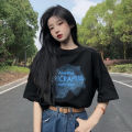 Short Sleeve T T-shirt Girl Summer Clothes 2024 New Junior High School Students Korean Style Loose Print Half Sleeve Top Clothes.