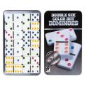 DOMINOES Games Set Black Dot - 28 Pcs (Steel Box). 