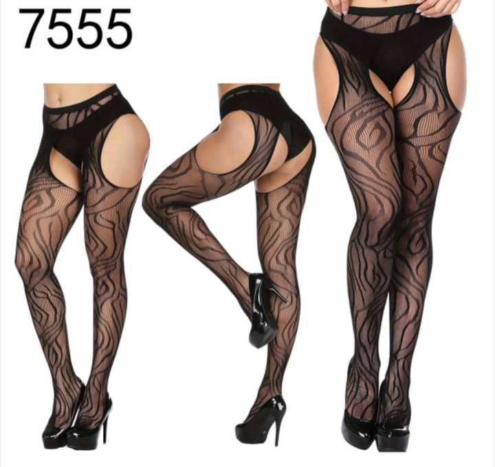 women%20black%20stockings%20fishnet%20mesh%20long%20stockings%20-%20Image%202