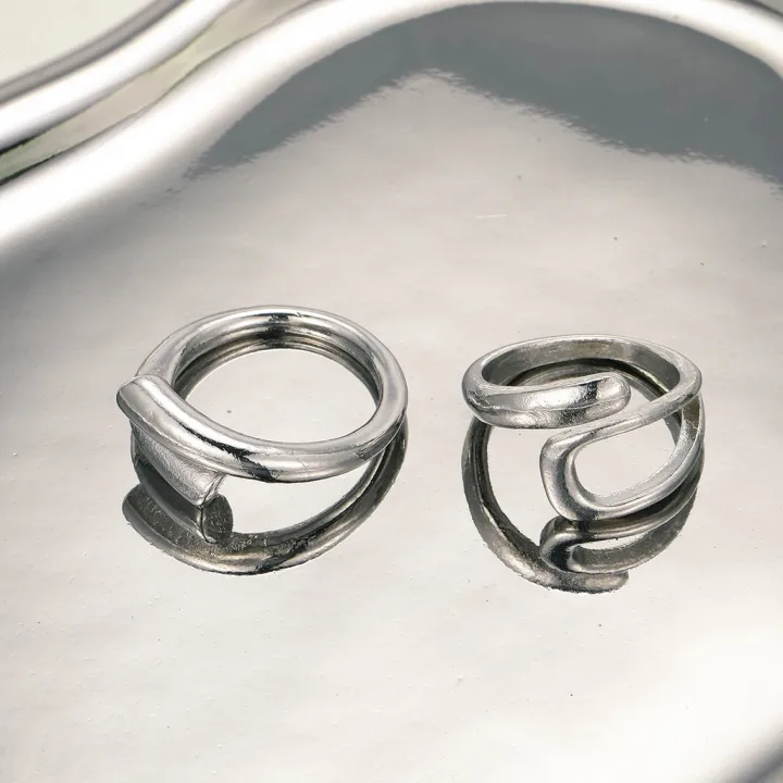 2Pcs%20Personality%20Irregular%20Silver%20Metal%20Open%20Rings%20Adjustadble%20Jewelry%20New%202025%20-%20Image%203