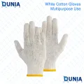 White Cotton Gloves Safety Knit Gloves Heavy Duty Glove Liner for Construction Work Handling Fishing Gardening Cutting Food Service Men Women Working Hands.