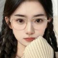 Enacolor Ultralight Eyeglasses Women's Pure School Style Student Large Frame Flat Lens Anti-blue Light Frame Glasses Ins Gilr New Accessories.