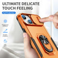 New Product for Apple 14 Series Phone Case Sliding Window with Removable Ring Bracket Sleeve Hot. 