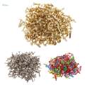 100Pc Metal Round Head Brads Paper Craft Scrapbook Fastener 4.5x8mm Colored. 